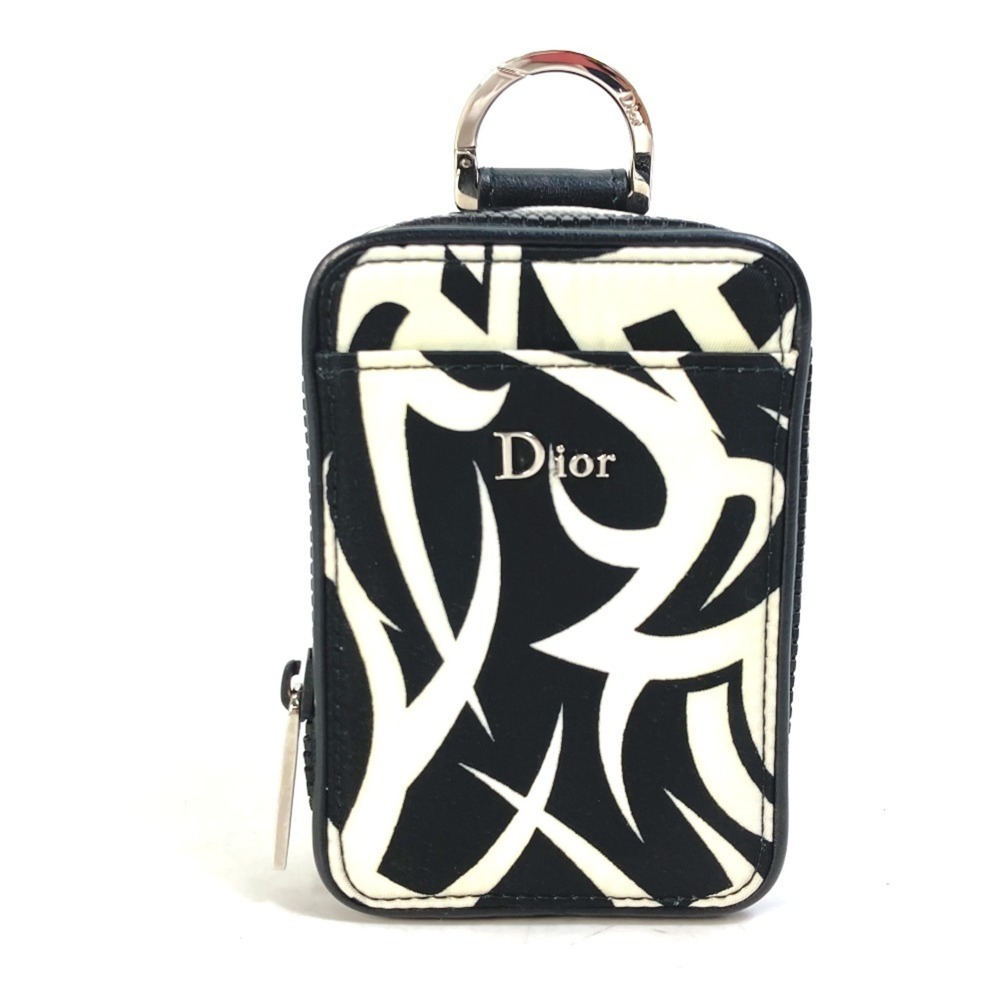 DIOR HOMME Cigarette Case with Key Ring, Tribal Two-Tone Nylon Pouch, Men's, ...